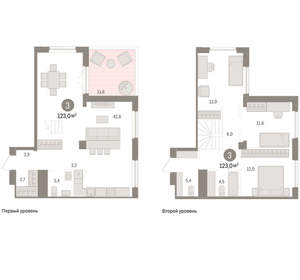 3-к квартира, вторичка, 123м2, 15/15 этаж