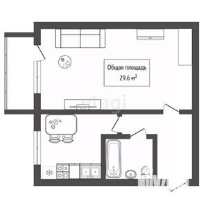 1-к квартира, вторичка, 30м2, 5/5 этаж