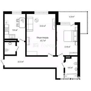 2-к квартира, вторичка, 66м2, 7/23 этаж