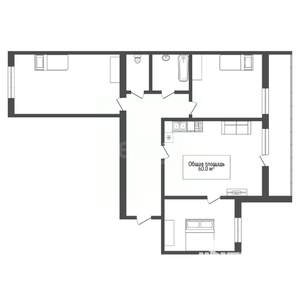 4-к квартира, вторичка, 60м2, 7/9 этаж