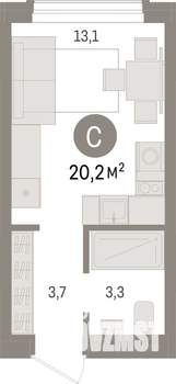 Студия квартира, вторичка, 20м2, 4/9 этаж