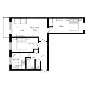 3-к квартира, вторичка, 60м2, 3/5 этаж