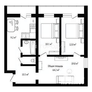3-к квартира, вторичка, 64м2, 1/9 этаж