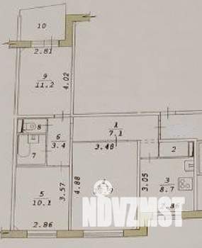 3-к квартира, вторичка, 62м2, 9/9 этаж