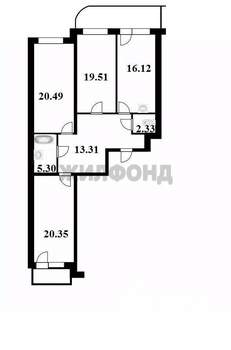 3-к квартира, вторичка, 98м2, 8/20 этаж