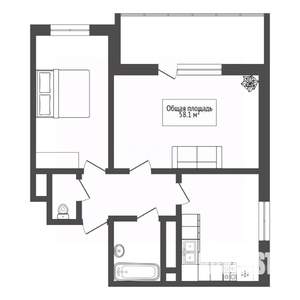 2-к квартира, вторичка, 58м2, 17/18 этаж