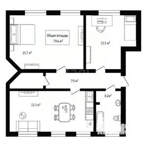 3-к квартира, вторичка, 80м2, 3/5 этаж