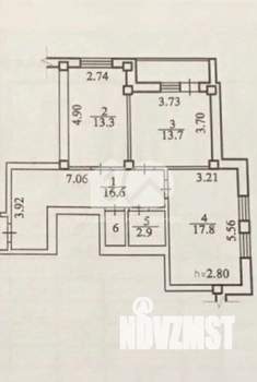 3-к квартира, вторичка, 66м2, 7/17 этаж