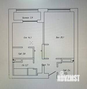 2-к квартира, вторичка, 62м2, 6/20 этаж