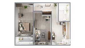 2-к квартира, вторичка, 64м2, 3/17 этаж