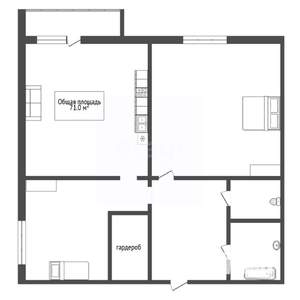 3-к квартира, вторичка, 71м2, 3/18 этаж