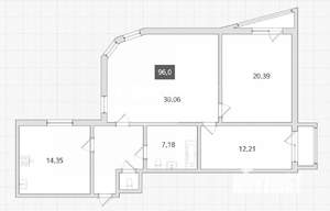 3-к квартира, вторичка, 95м2, 8/10 этаж