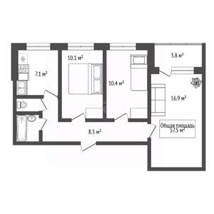 3-к квартира, вторичка, 58м2, 9/9 этаж