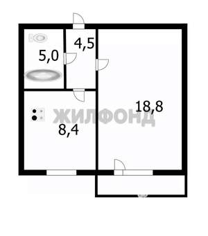 1-к квартира, вторичка, 40м2, 1/10 этаж