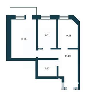 2-к квартира, вторичка, 54м2, 7/10 этаж