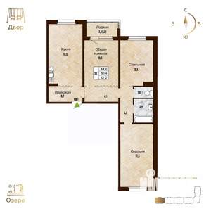 3-к квартира, вторичка, 82м2, 2/17 этаж