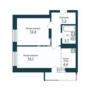 Студия квартира, вторичка, 33м2, 4/19 этаж