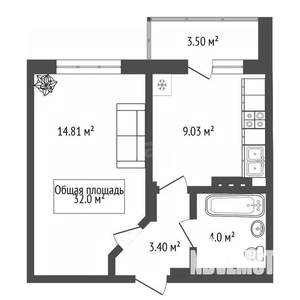 Студия квартира, вторичка, 32м2, 3/19 этаж