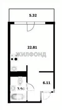 1-к квартира, вторичка, 33м2, 14/15 этаж