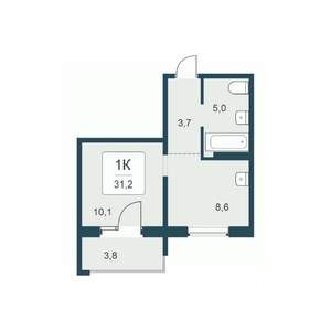 Студия квартира, вторичка, 31м2, 11/17 этаж