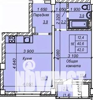 1-к квартира, вторичка, 42м2, 1/9 этаж