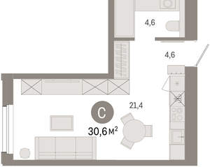 Студия квартира, вторичка, 31м2, 7/24 этаж