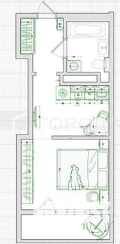 Студия квартира, вторичка, 27м2, 16/29 этаж
