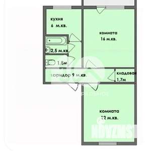 2-к квартира, вторичка, 44м2, 1/5 этаж