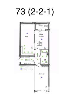 2-к квартира, вторичка, 71м2, 2/14 этаж