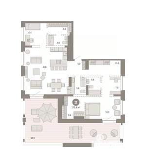 3-к квартира, сданный дом, 176м2, 10/10 этаж