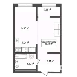 1-к квартира, вторичка, 41м2, 25/29 этаж