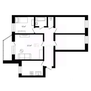 4-к квартира, вторичка, 72м2, 3/9 этаж