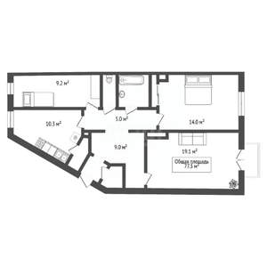3-к квартира, вторичка, 77м2, 4/5 этаж