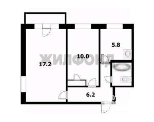 2-к квартира, вторичка, 44м2, 4/4 этаж
