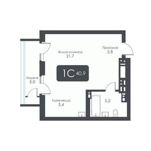 Студия квартира, строящийся дом, 41м2, 6/30 этаж