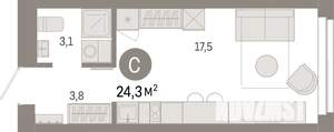 Студия квартира, вторичка, 24м2, 6/14 этаж