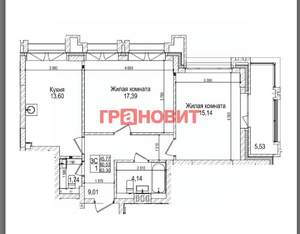 2-к квартира, вторичка, 61м2, 15/28 этаж