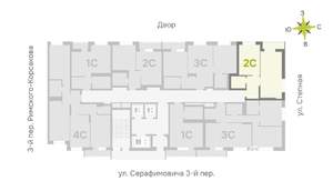 2-к квартира, строящийся дом, 47м2, 20/25 этаж