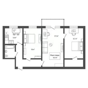 3-к квартира, вторичка, 56м2, 4/5 этаж