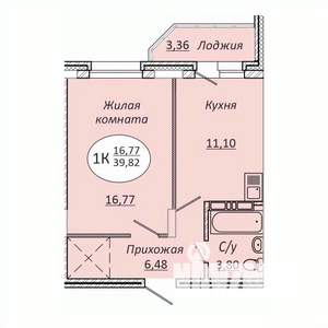 1-к квартира, строящийся дом, 40м2, 20/23 этаж
