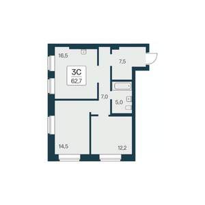 3-к квартира, вторичка, 63м2, 29/30 этаж