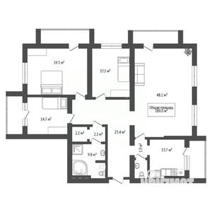 4-к квартира, вторичка, 180м2, 12/12 этаж