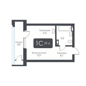 Студия квартира, строящийся дом, 30м2, 11/30 этаж