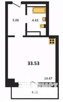 Студия квартира, вторичка, 34м2, 12/27 этаж