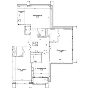 3-к квартира, строящийся дом, 154м2, 28/28 этаж