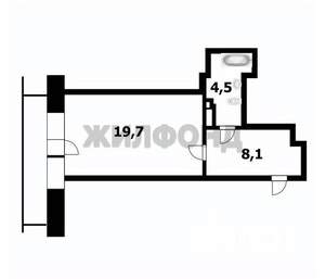 1-к квартира, вторичка, 32м2, 20/26 этаж
