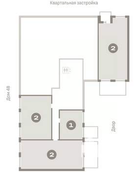 2-к квартира, вторичка, 68м2, 1/9 этаж
