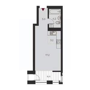 Студия квартира, вторичка, 32м2, 12/20 этаж