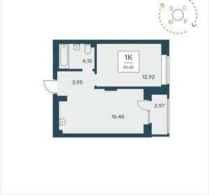 1-к квартира, вторичка, 40м2, 9/25 этаж