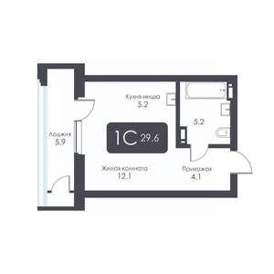 Студия квартира, вторичка, 30м2, 10/30 этаж